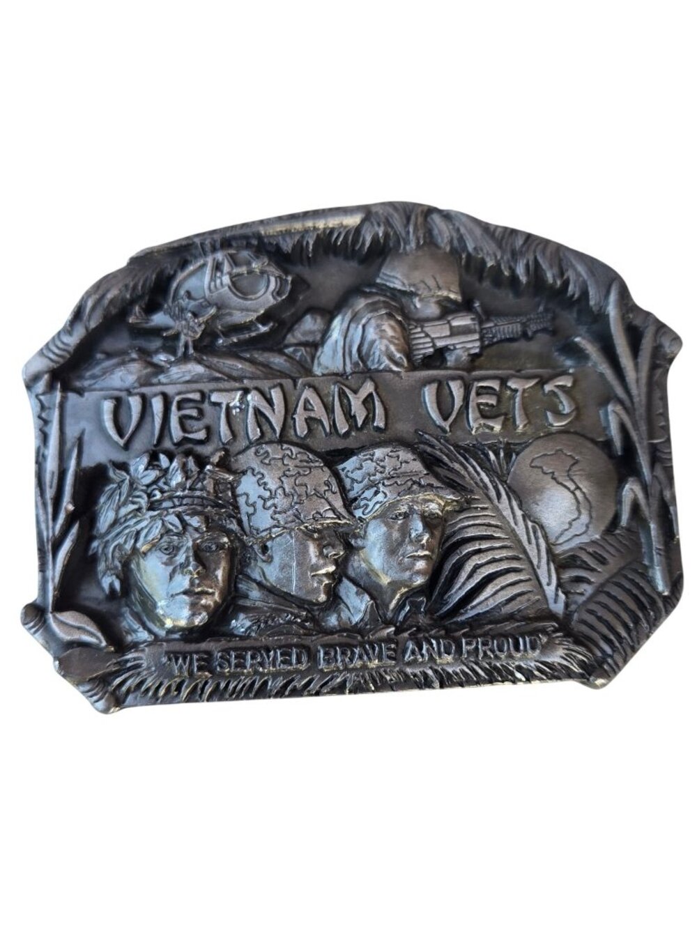 Vietnam Vets Belt Buckle War Veterans Soldiers Military Army USAF Air Force Vtg